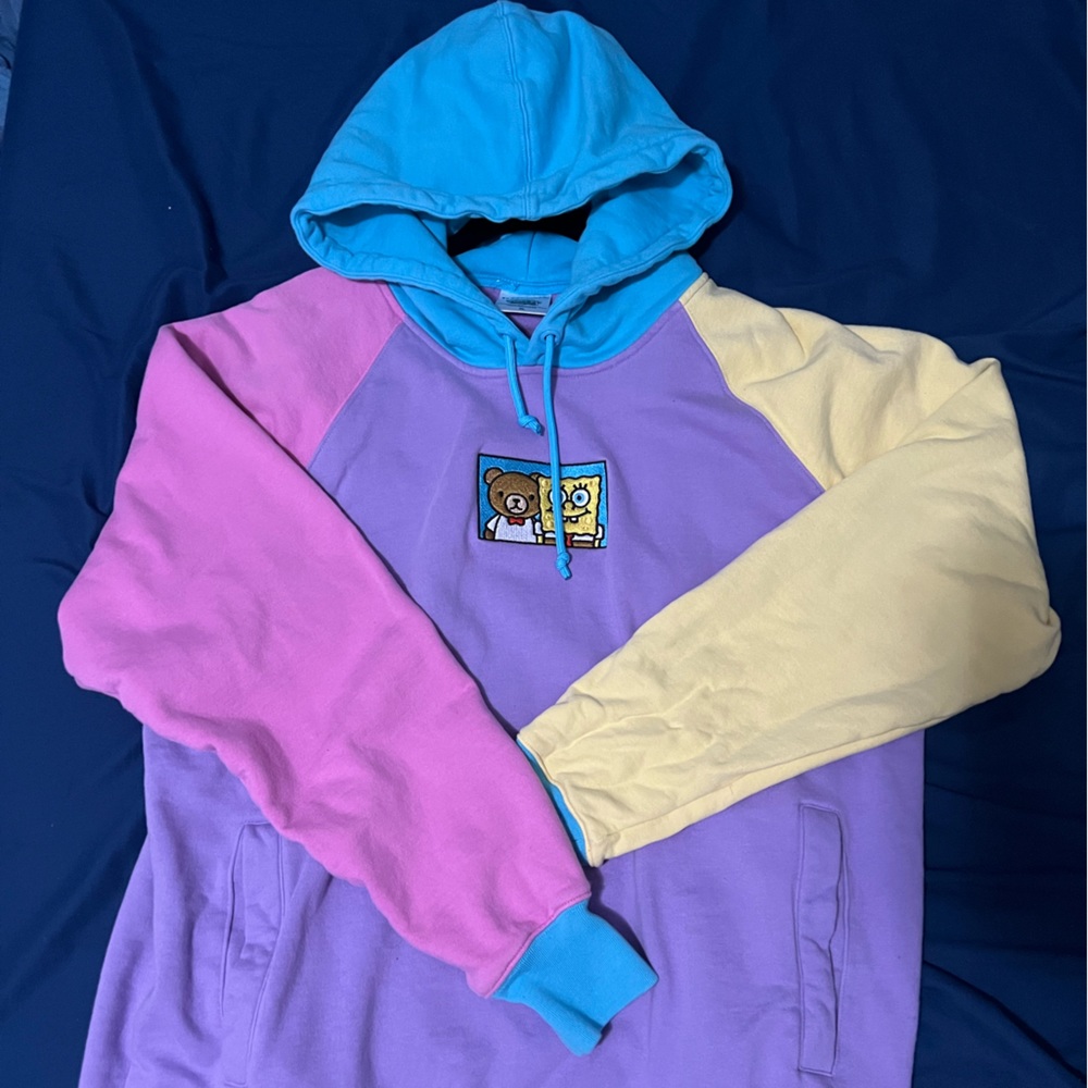 Teddy Fresh x SpongeBob collab color block hoodie.
